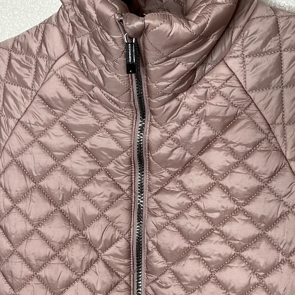 BCBGMAXAZRIA Feather Free Eco Friendly Fill Dusty Rose Jacket Sz Small - Picture 2 of 10